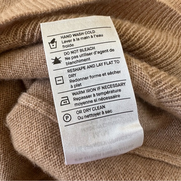 Vince Wool Cashmere V Neck Sweater Camel Brown Sz M - Picture 6 of 8